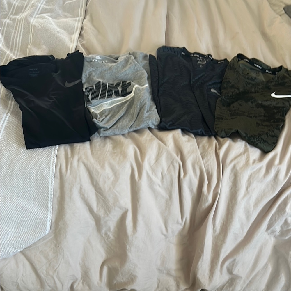 Nike T-Shirts in Black, Gray, and Olive